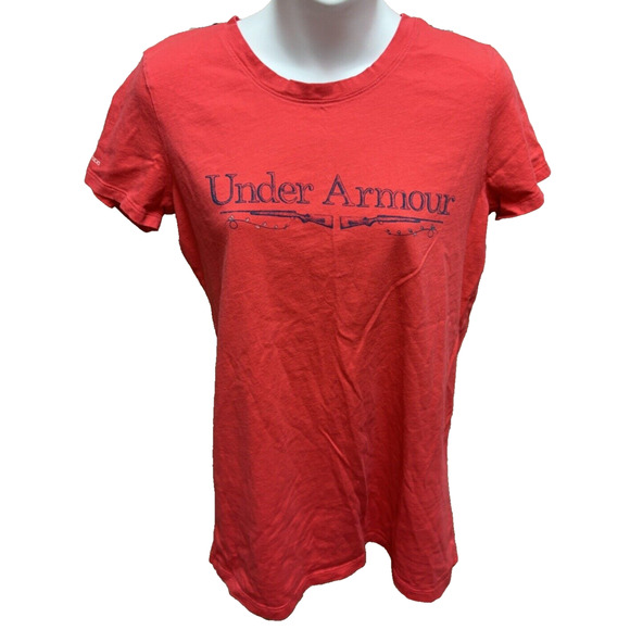 Under Armour Womens Hunting Shirt Size Medium Womens Pink Casual Short Sleeve - Picture 1 of 13